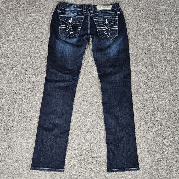 Rock Revival Jeans Womens 29 Blue Easy Skinny Jessica Buckle Embroidered Stretch - Picture 1 of 15